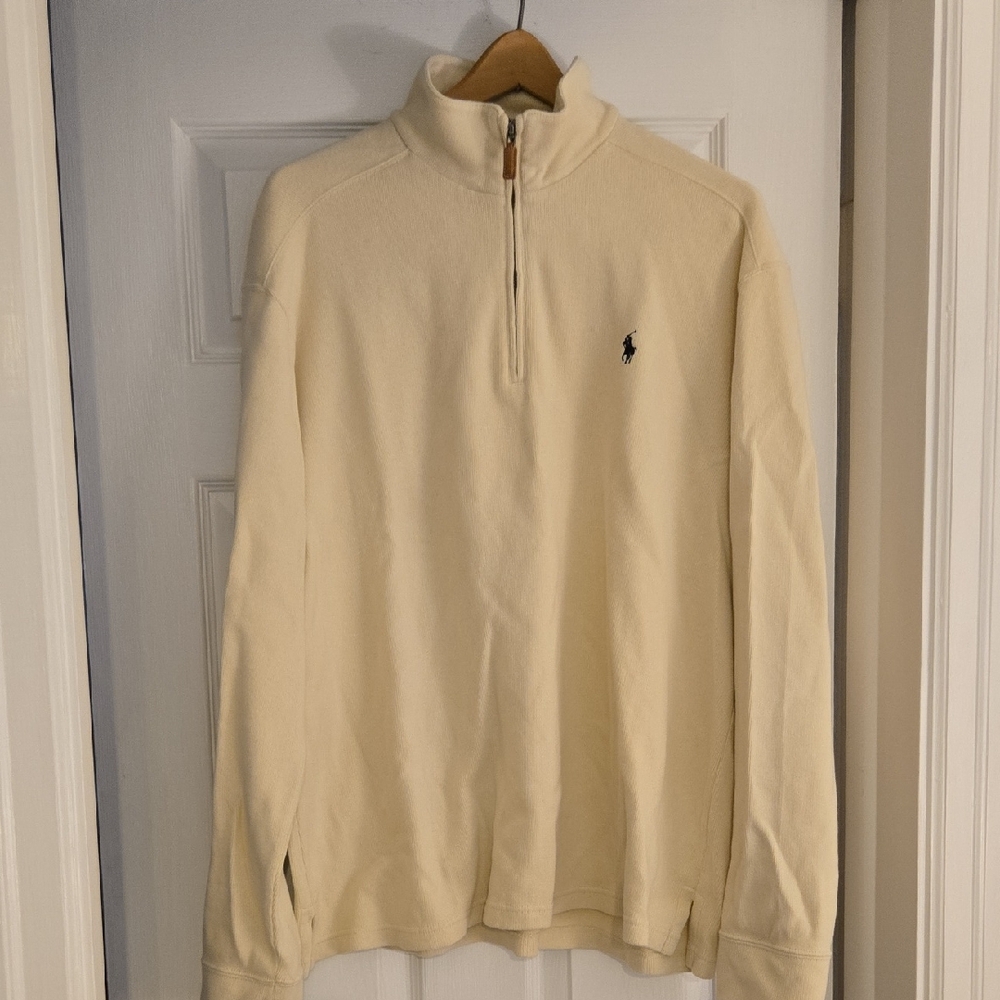 Polo by Ralph Cream Zip-Up Sweater for Men